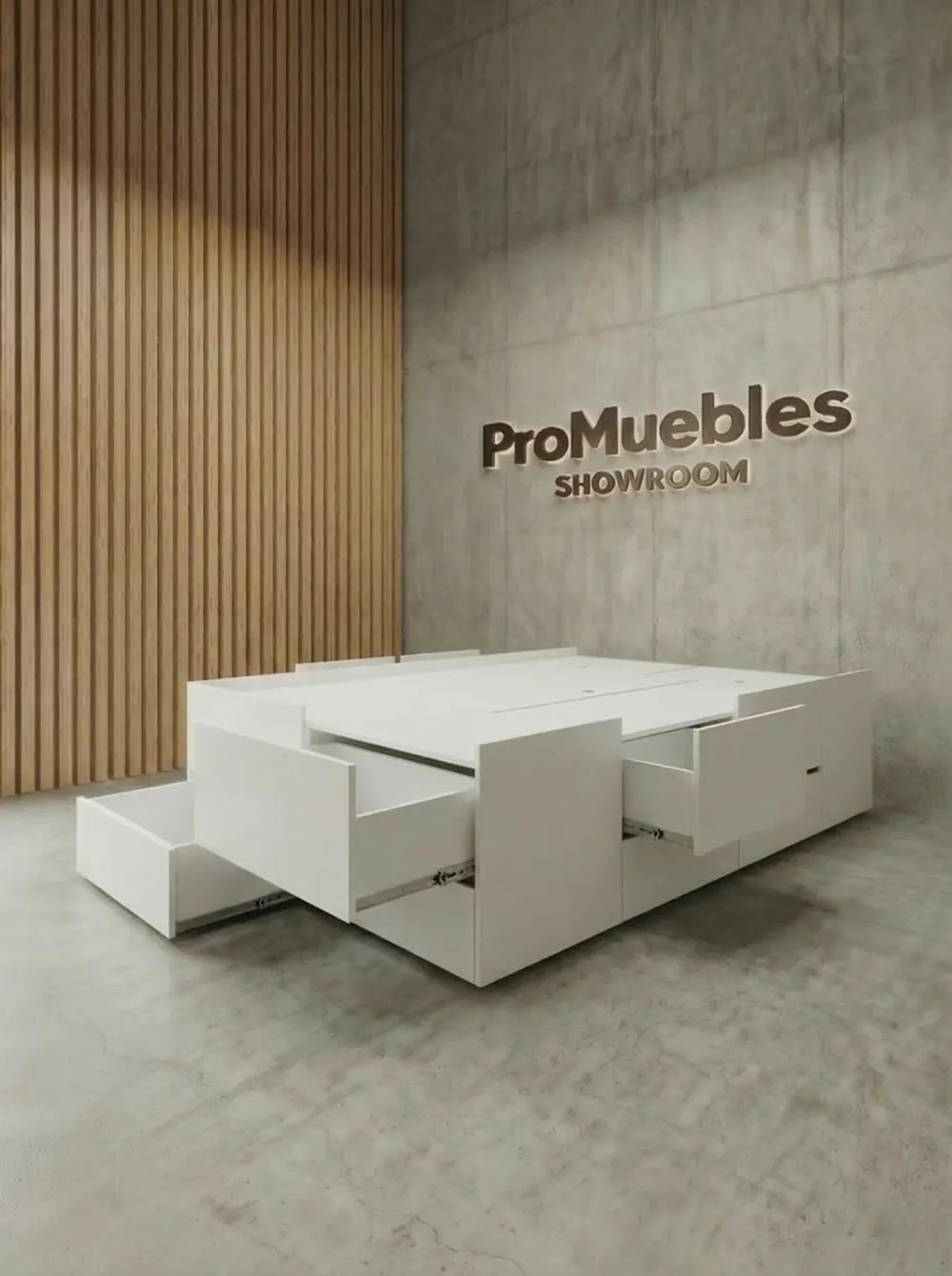 Cama box 12 Vip 2 Plazas (140 × 190 cm) en el showroom de ProMuebles