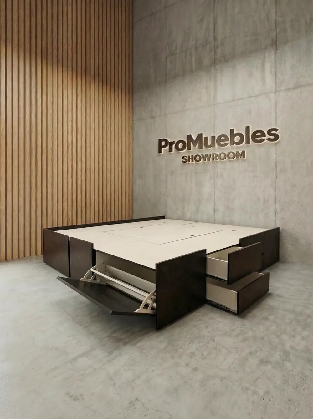 Cama box 8 Vip King 200 (200 × 200 cm) en el showroom de ProMuebles