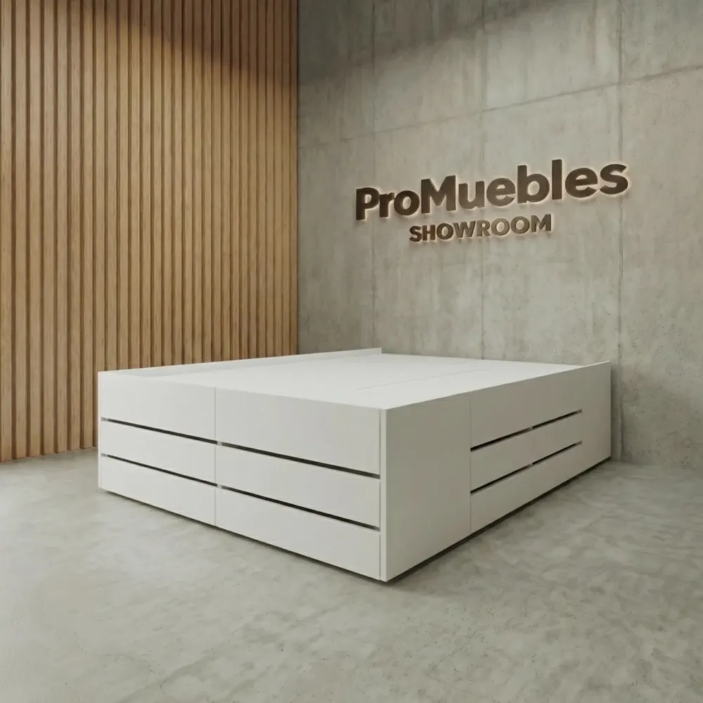 Cama box 18 Vip 2 Plazas (140 × 190 cm) en el showroom de ProMuebles