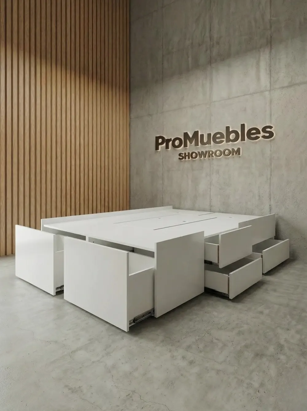 Cama box 10 Vip Queen (160 × 200 cm) en el showroom de ProMuebles
